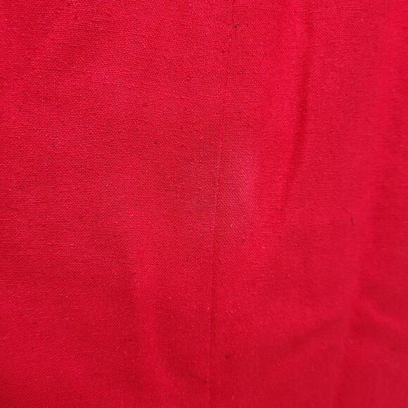 VINTAGE 80s dress Liz Claiborne red button up raw silk speckled‎ midi 12 - Picture 6 of 12